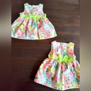 6-9 Months baby girl 2 piece floral dress